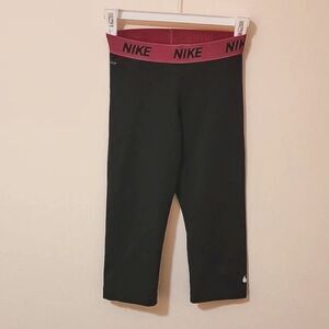Nike black and pink dri-fiy capris size xs
